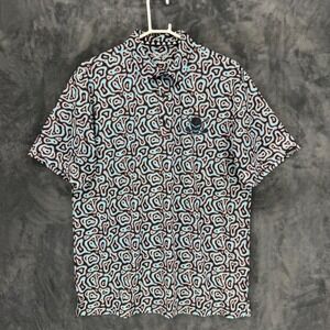 Tattoo Golf Vapor Collection Performance Polo Shirt Mens Large Skull Topographic